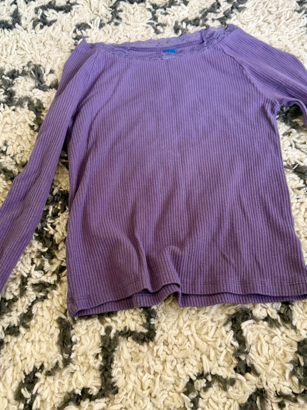 Old Navy Ribbed Crewneck Top in Plum Purple